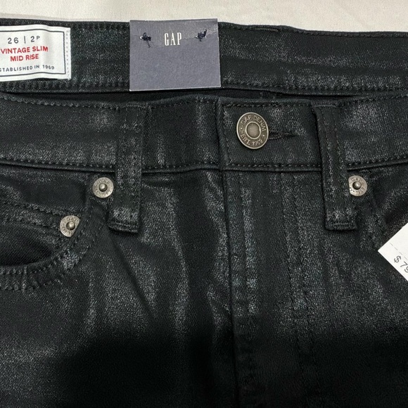 Gap Cheeky Straight High Rise Jeans Womens 2 26 Sky Gray Raw Hem Ankle Crop 90s - Picture 4 of 7